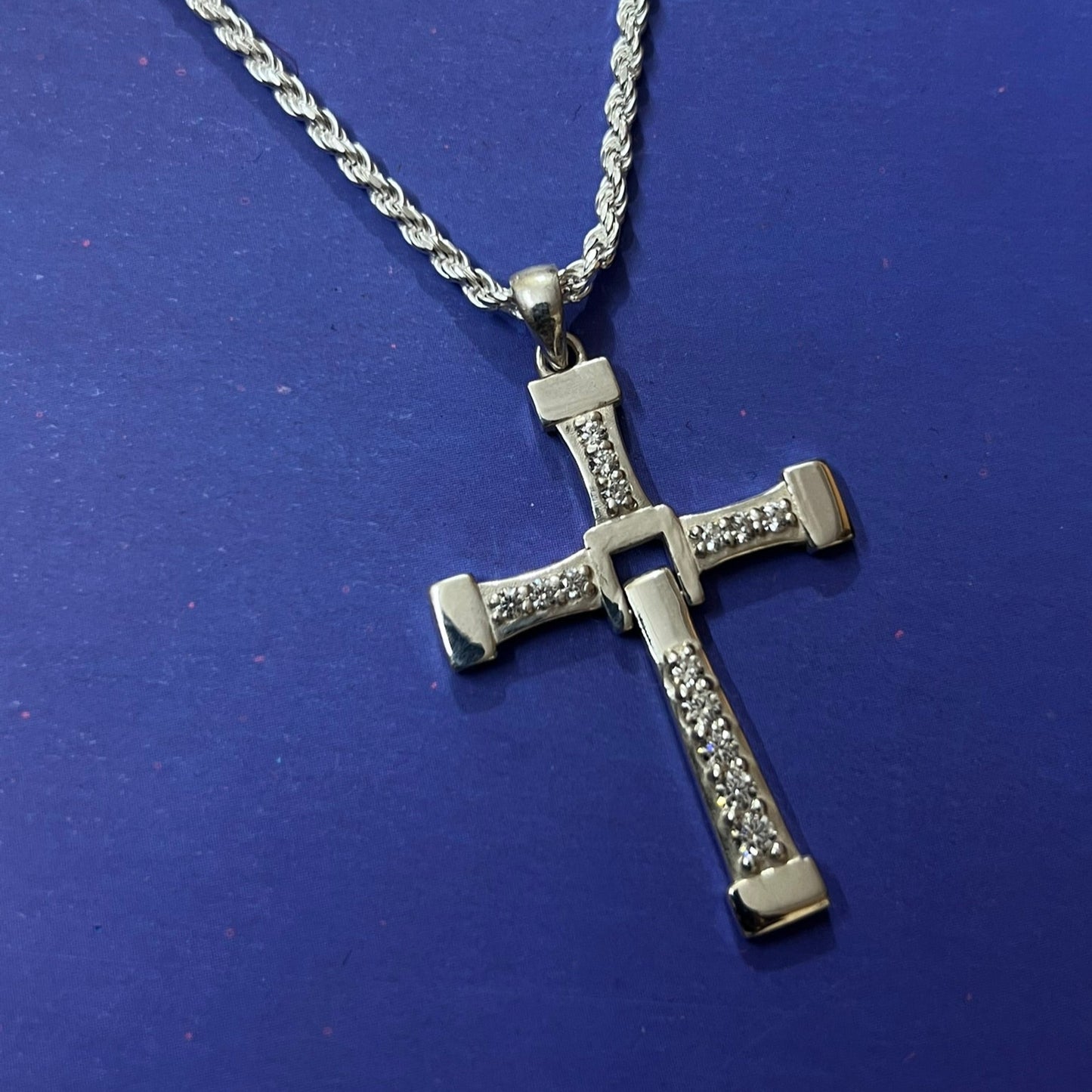 925 Sterling Silver Cross Necklace with Rope Chain – Unisex Christian Jewelry, Religious Gift for Men & Women