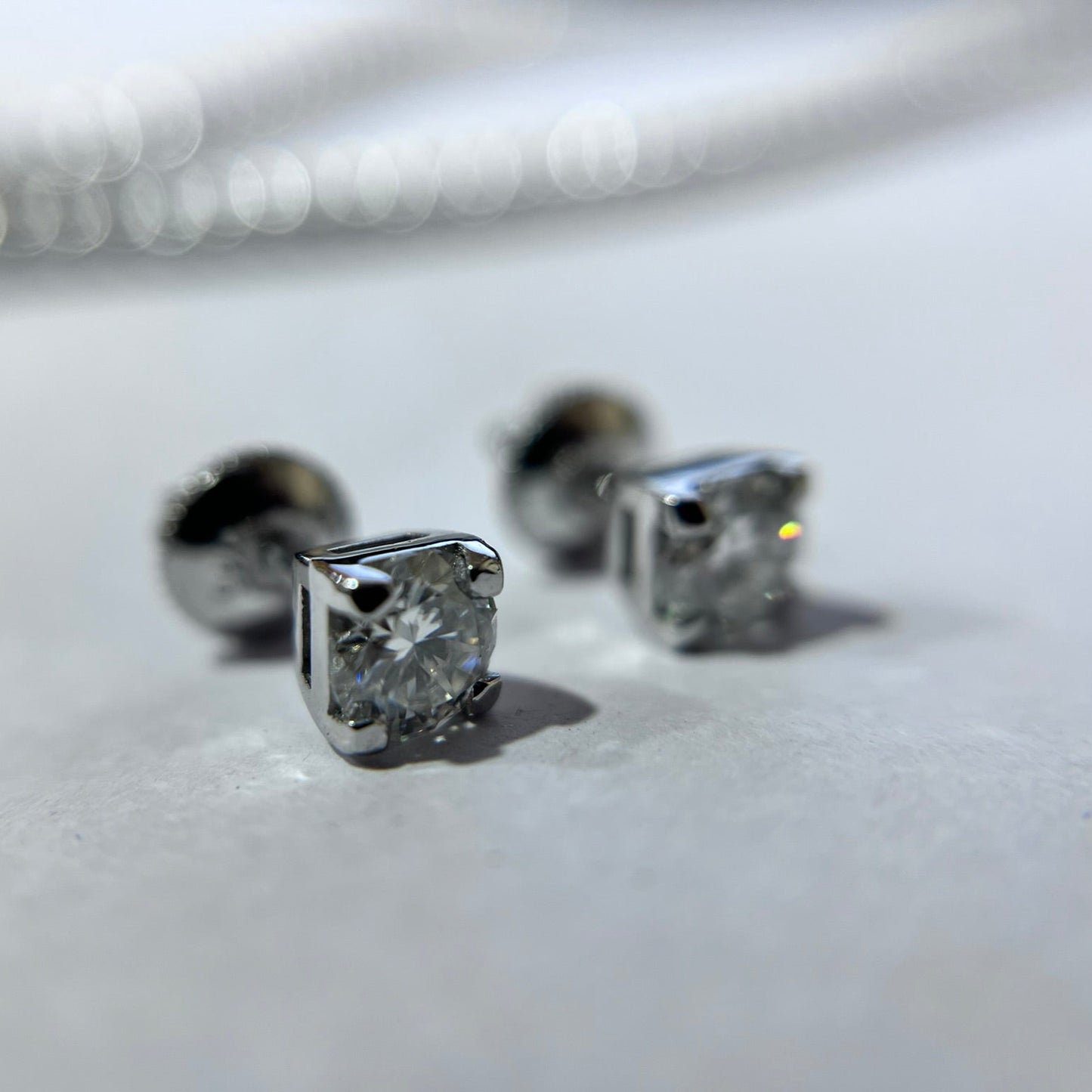 925 Sterling Silver Moissanite Diamond Studs - Available in All Sizes