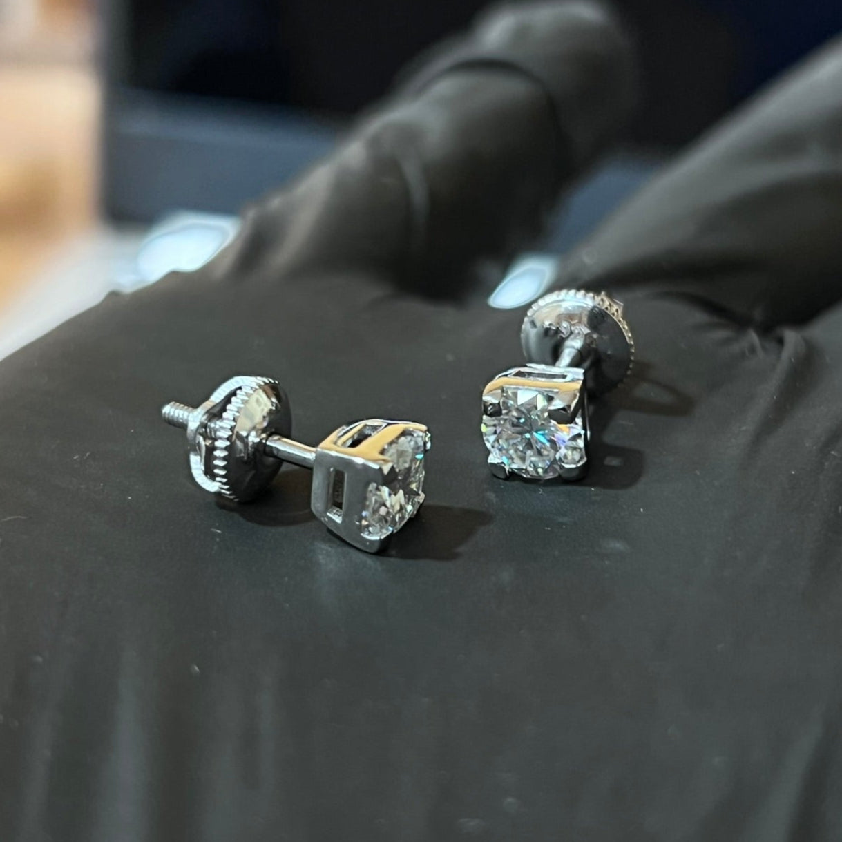 925 Sterling Silver Moissanite Diamond Studs - Available in All Sizes